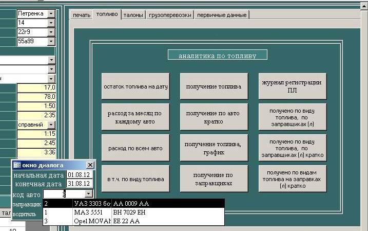 комп'ютерна програма подорожній лист вантажного автомобіля форма №3 для авто без ГБО