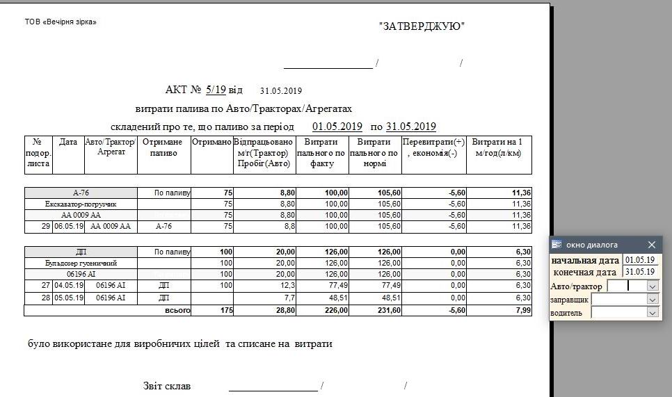 Компьютерная программа путевой лист легкового (форма №3) и грузового автомобиля (форма №2-ТН), трактора, агрегата, погрузчика форма №34(85)в одной базе данных учет топлива для техники программа облік палива для автомобіля техніки