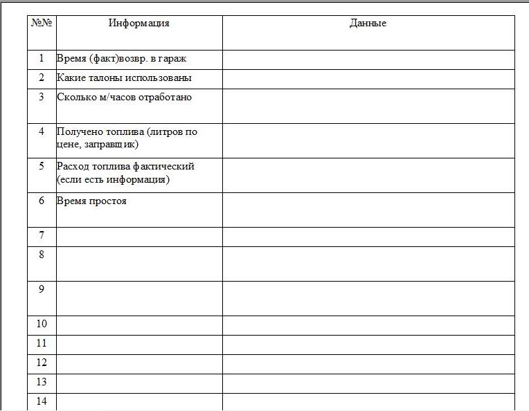 путевой лист трактора украина программа бланк, путевой лист трактора как заполнять